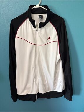 Jordan Black, White & Red Full-Zip Track Jacket